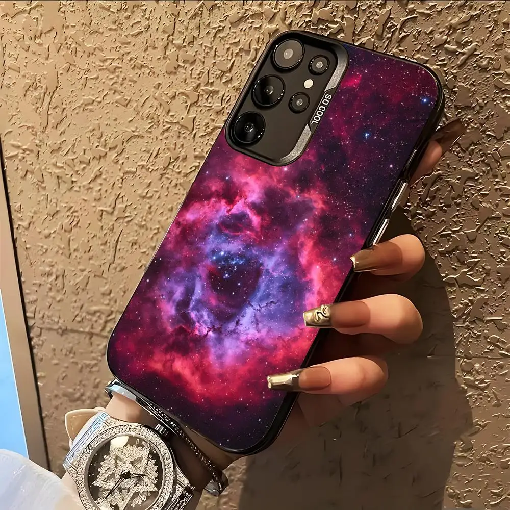 Space Starry Nebula Stellar Phone Case for Samsung Galaxy S26 S25 S24 S23 S22 S21 S20 Note20 Plus Ultra Colorful Silver Cover