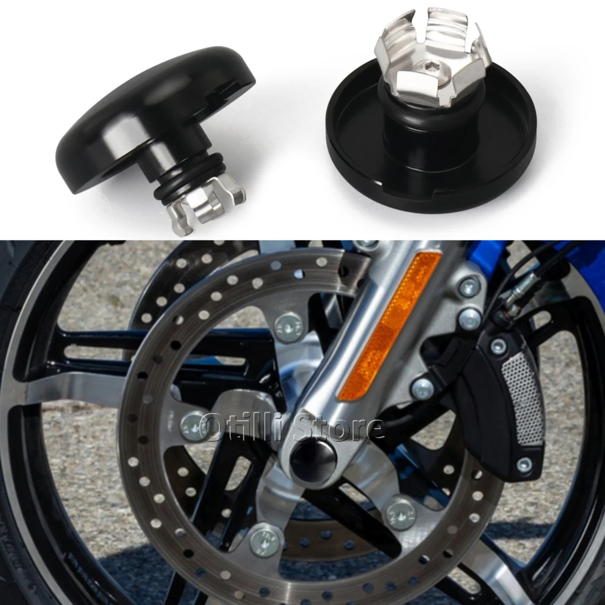 

Motorcycle Adjustable Front Axle Nut Bolt Cover Cap For Harley Touring Road Glide Street Glide FLHX FLTRX FLTRXSE FLHXSE CVO 24