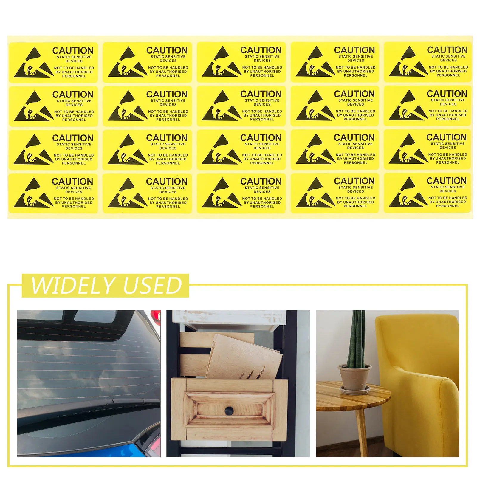 450Pcs 55x25mm Static Sensitive Device Warning Sign Wall Sticker Shop Decal for Auto Bumpers Metal Plastic Tables Esd Label