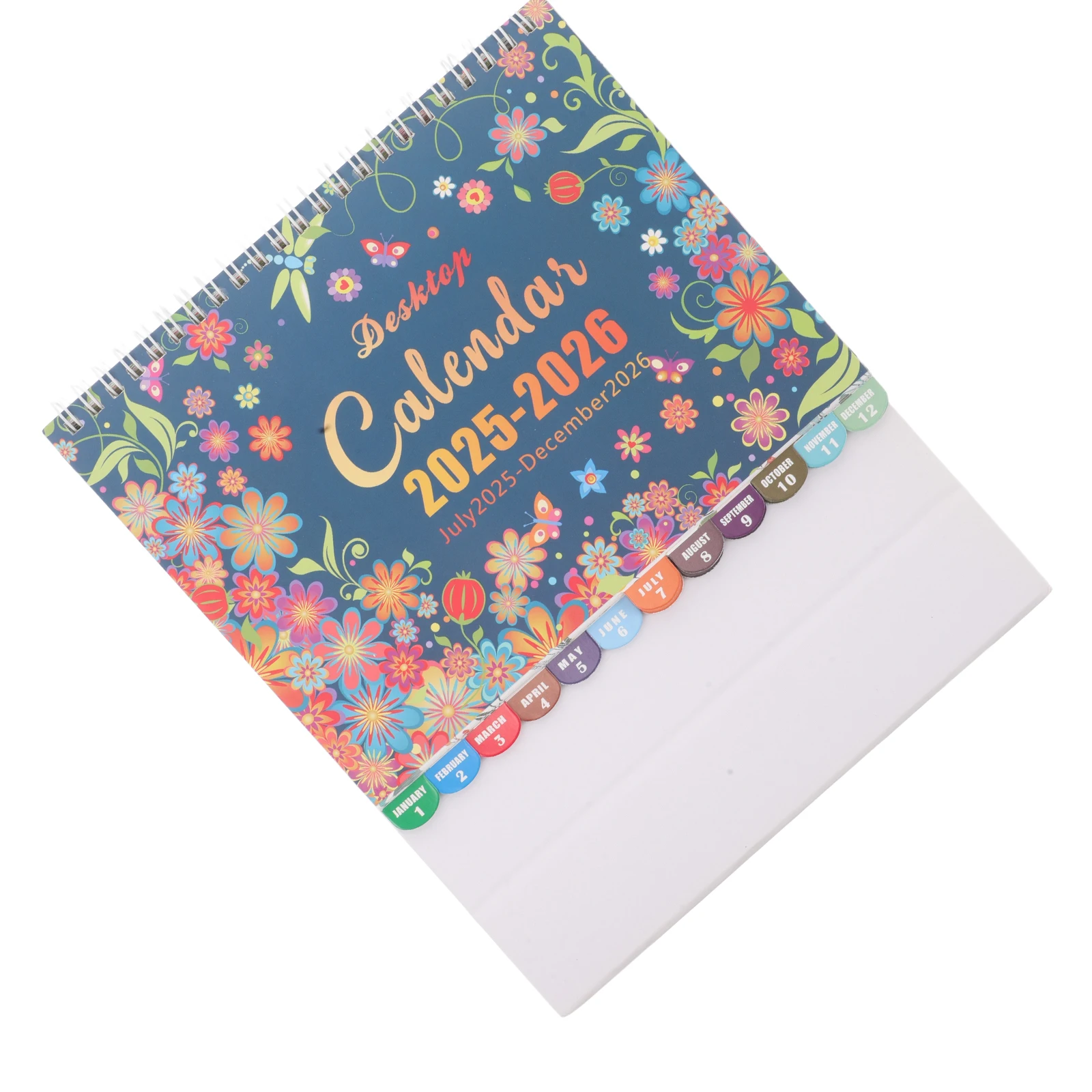 

Floral Desk Calendar 2026 Compact 25.7-26.12 Mini Flip Block Stand Up Desktop Calendar For Office Home Decor Smooth Writing