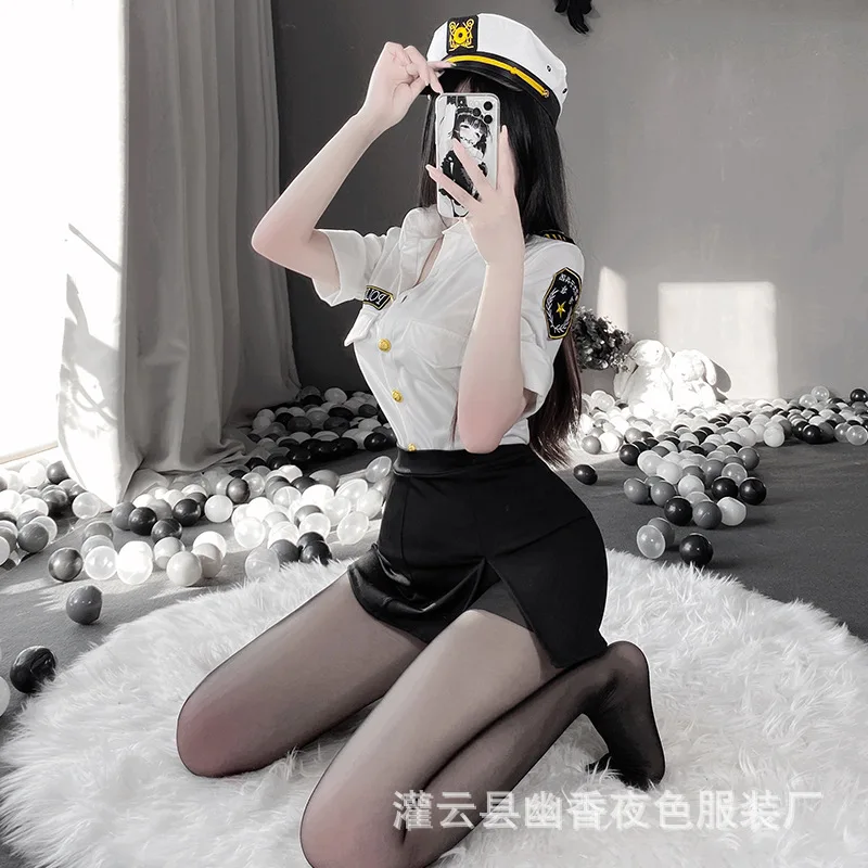 Lin Linting Sexy Underwear Uniform Temptation Pure Desire Clothing Policewoman Suit Flirting Hot Bed Passion