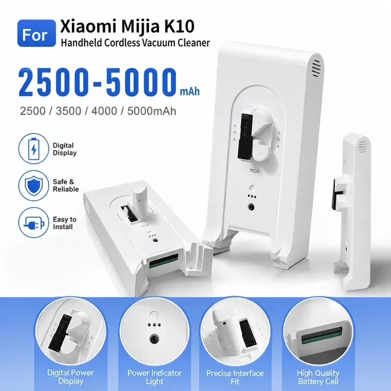 [NEW]   Replacement Battery Pack 25.2v 5000mAh LI-ion Rechargeable Battery for Xiaomi Mijia K10 Handheld Cordless Vacuum Cleaner