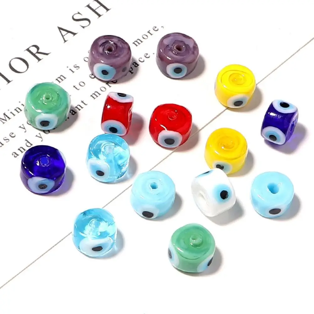 20pcs Easy To Use 9mm Lucky Eye Bead Round Turkish Lucky Eye Glass Bead Arts Crafts DIY Handmade Bracelets Bead Bag Charms