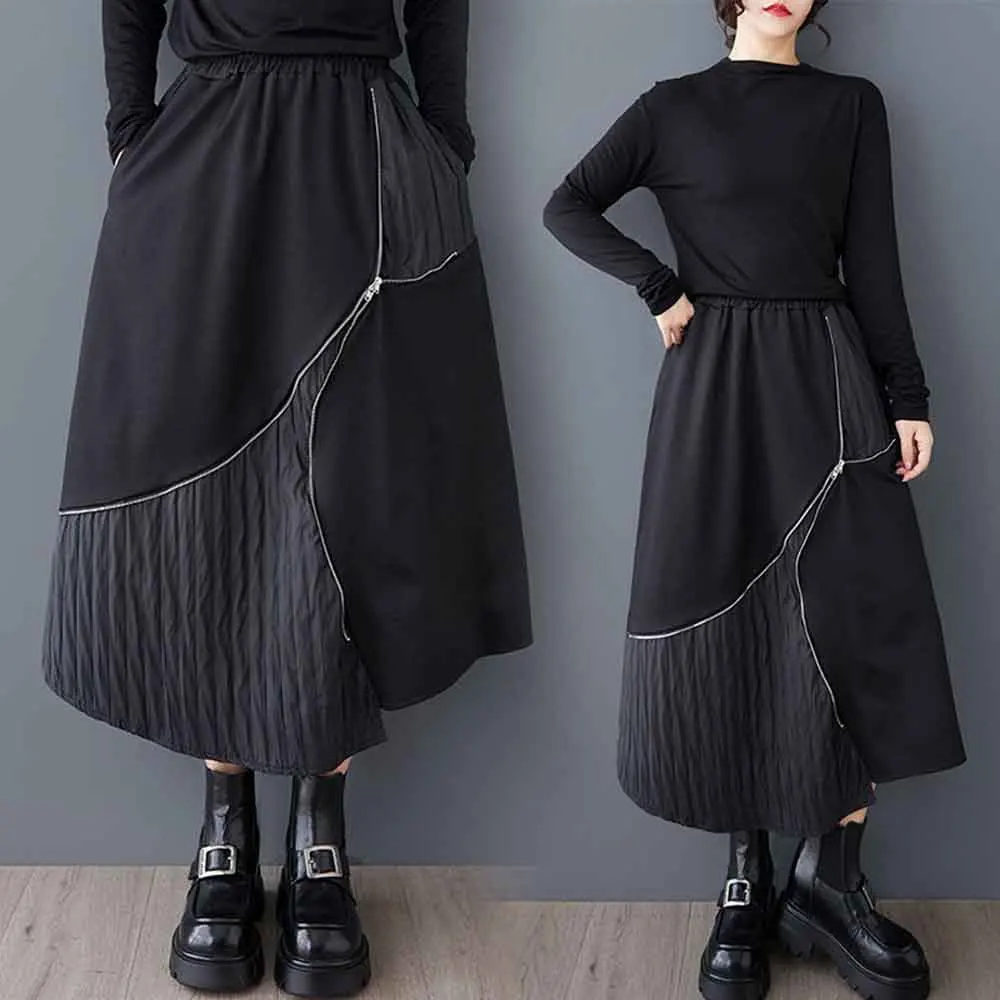 

Winter New Men's Irregular Zipper Skirt Pants Unisex American Retro Fashion Trendy Street Casual Loose Breathable Men's Bottoms