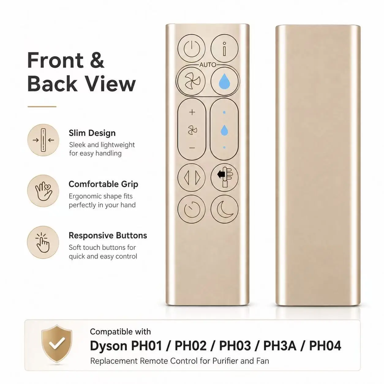 Replacement Remote Control for Dyson PH01 PH02 PH03 PH3A PH04 369568-01/02 369568-11/02 Purifier and Fan view 6
