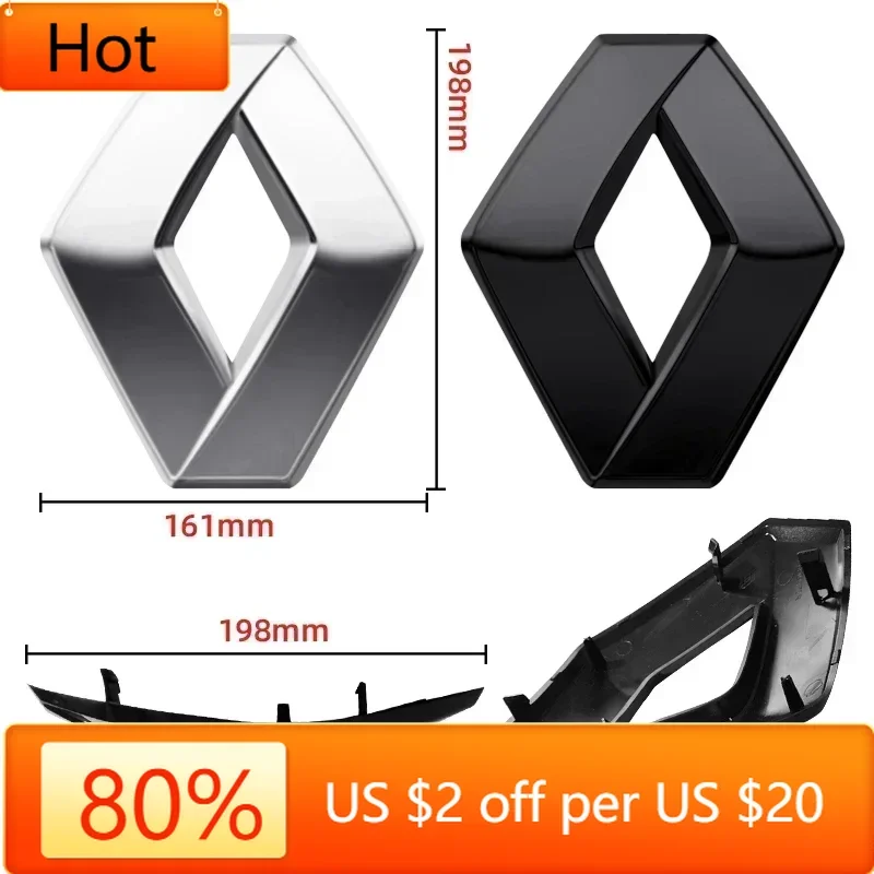 

2026 Hot For Renault Interior Stickers For Renault Megane 2 3 Clio Scenic RS Duster Kaptur Captur Logan 1pcs ABS Car Trunk Logo