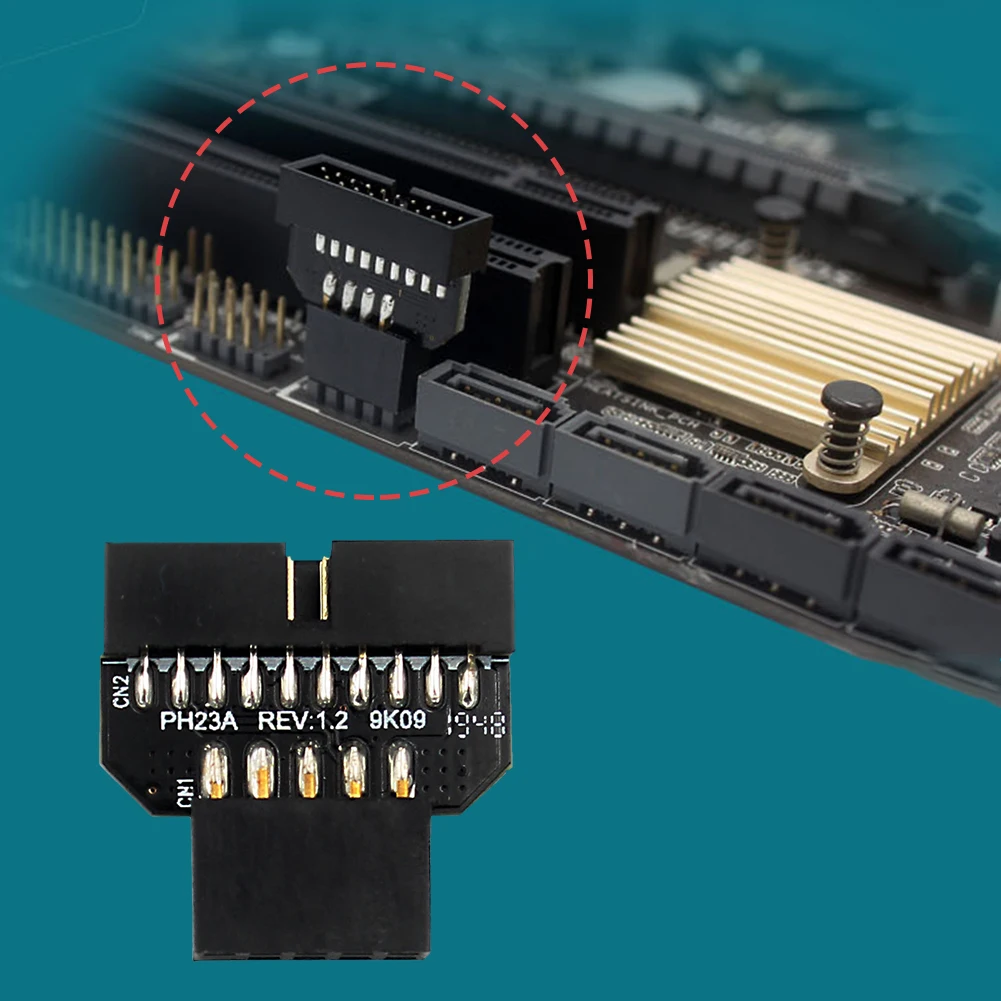 USB2.0 9-pin To USB3.0 19pin Front Panel Plug-in Connector Motherboard USB 3.0 19/20pin To USB 2.0 9pin Conversion Adapter