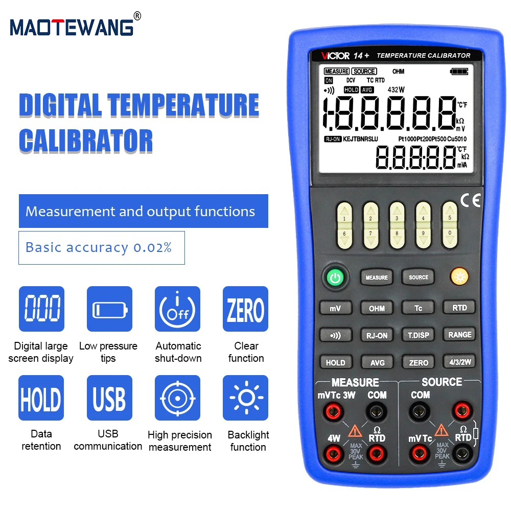 Alta Precisão Temperatura Calibração Termômetro, Medida Precisa, Fonte Verificação Detector, Usuário Termopar, 14 Mais