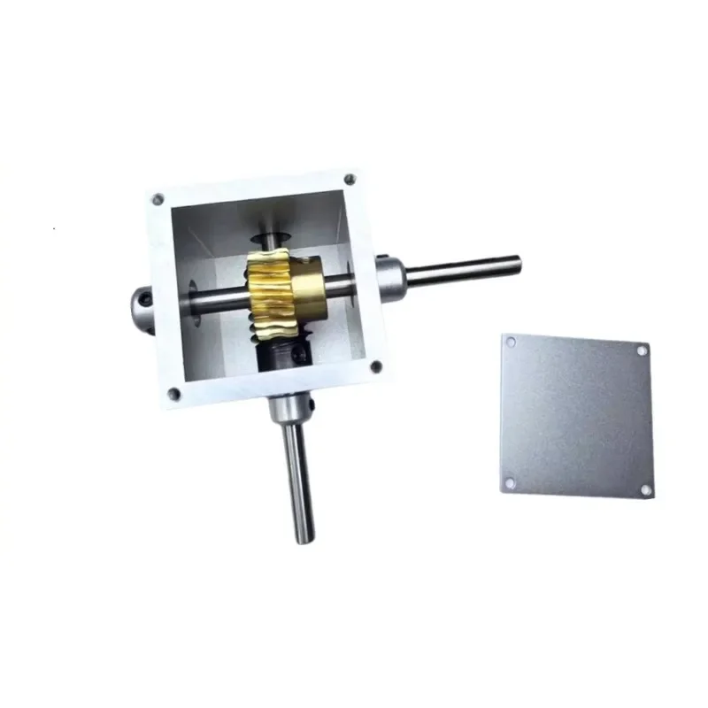 Mini Worm Gear Reducer Gearbox, 1:10 Right Angle Reverser With Upgraded Sealed Cover