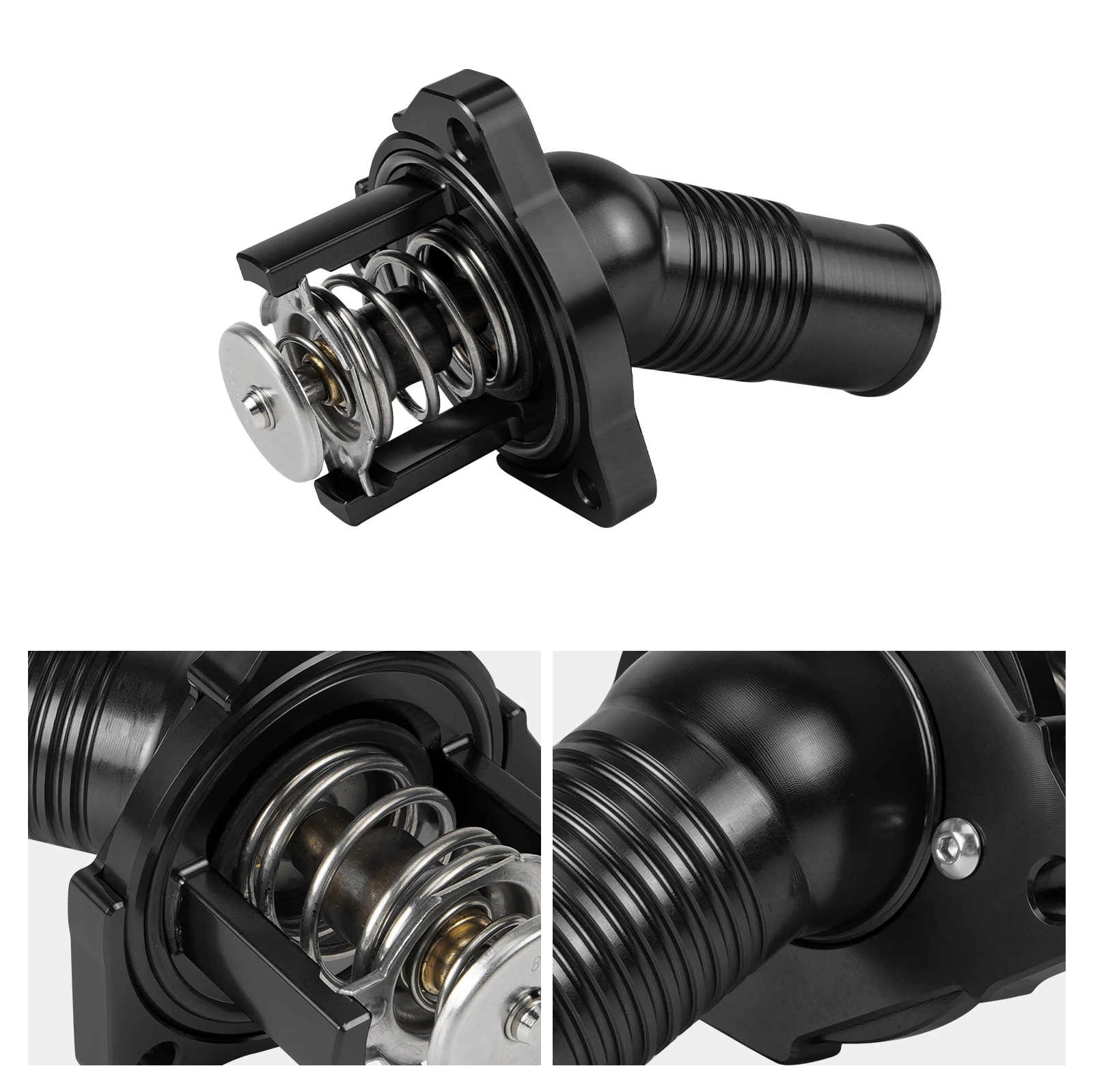 مدخل مياه ألومنيوم من BEVINSEE مع ترموستات لسيارة Toyota Tacoma/FJ Cruiser/4Runner/Tundra، بديل لـ 16031-0P010