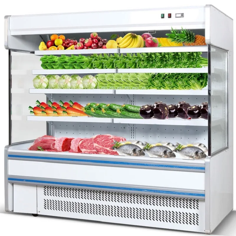 MUXUE Supermarket Air Curtain Cabinet Fridge Display Cooler Display Open Chiller For Vegetable Fruit Milk MX-FMG1500F-C