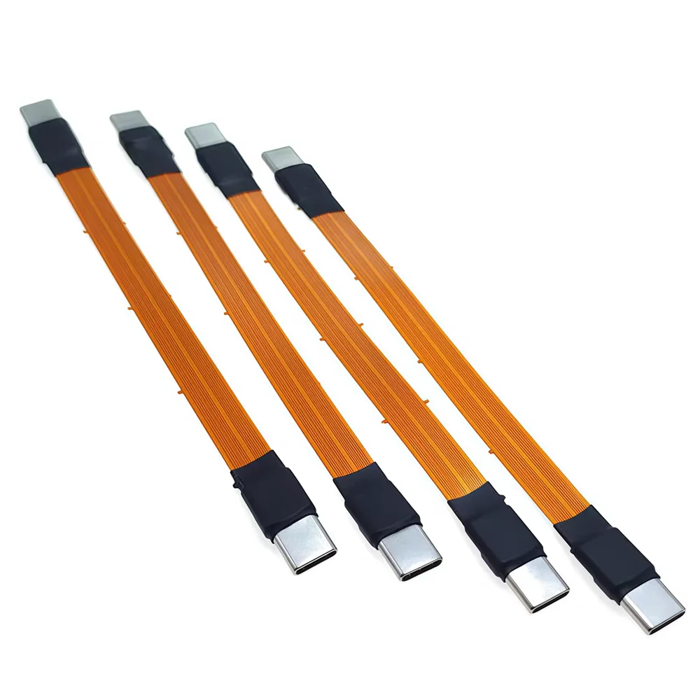 كابل فيديو PD240W شحن سريع عالي الوضوح بشاشة 8K كابل بيانات USB4 USB80G كابل مسطح ناعم مزدوج الرأس من النوع c