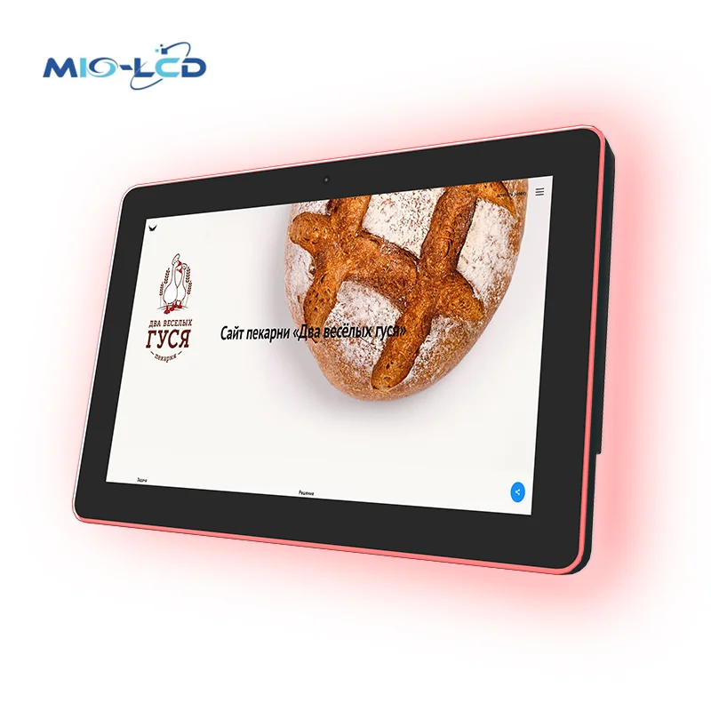 Meeting Room Digital Signage 10 Inch Wall Mount Poe 4G LTE Android Tablet Surrounding Led Light With Rfid / Nfc