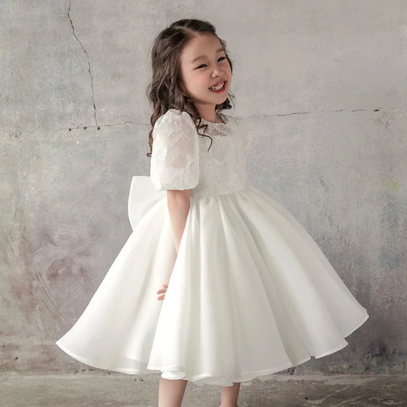 Flower Girl Elegant Party Dress Princess Sequins Wedding Dress Tween Children Girl Dress Gauze Piano Performance Vestidos