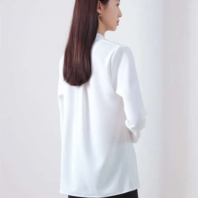 

Fashionable Loose Women's Shirt Breathable Long Sleeve Professional Workwear Elegant Business Top Customizable Design
