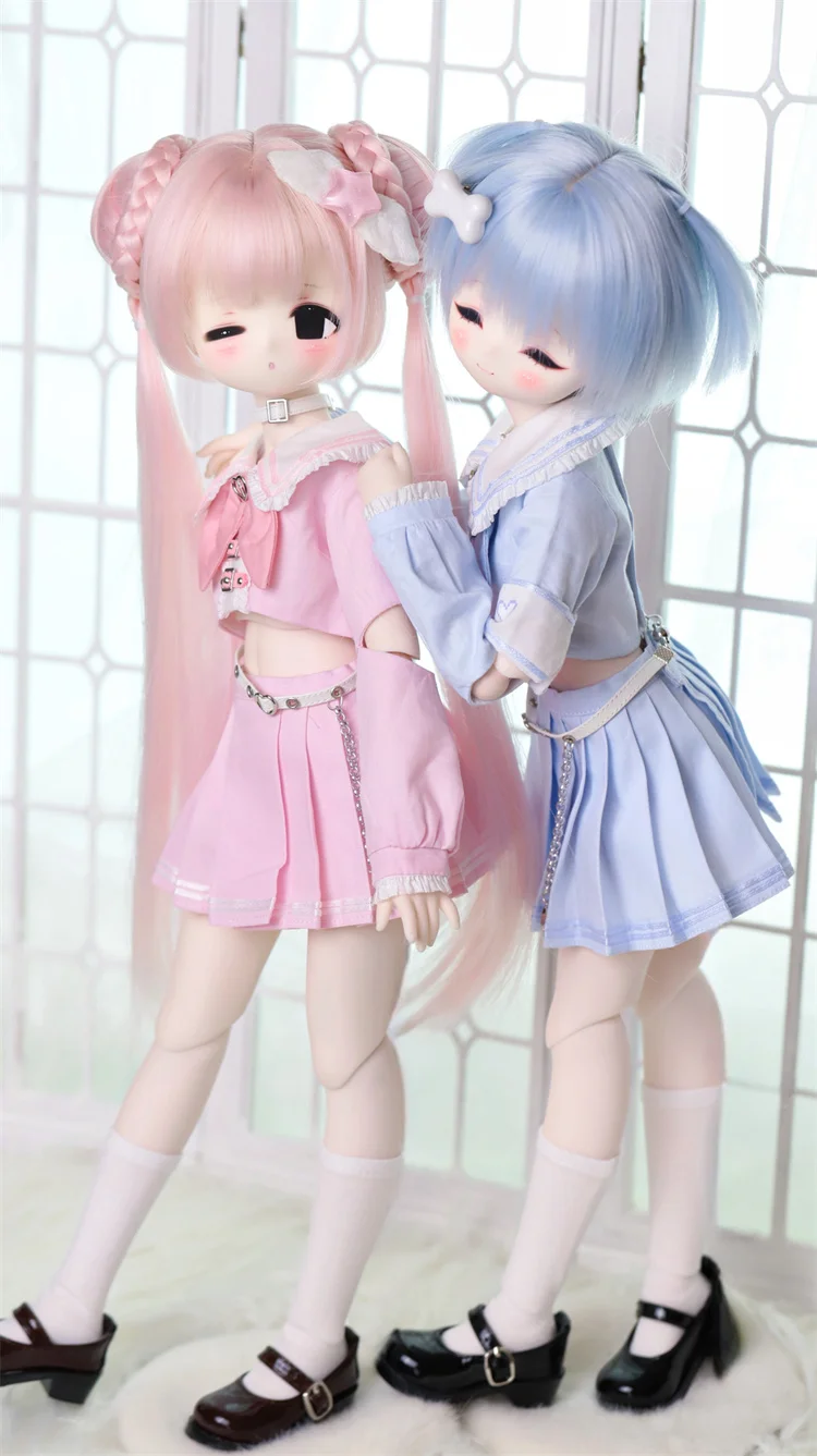MSD MDD 1/4 BJD Doll Clothes BJD Accessories Pink Blue Black Skirt Top Outfit Sweet Doll Dress Up Gift Diy Clothes