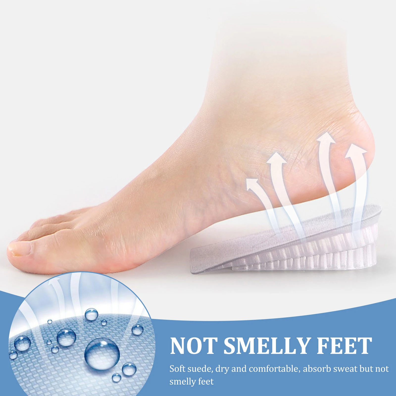 

Invisible Height Increase Insoles Shock Absorption Heel Lift For Shoes Lightweight Breathable Taller Shoe Pads For Running