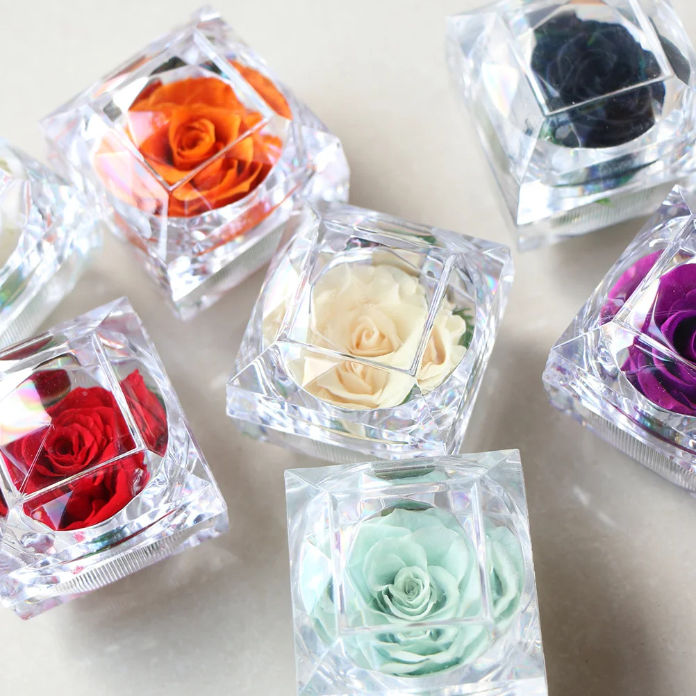 1 stuks geschenkdoos bewaarde bloem romantische decoratie voor altijd bloeiende roos voor slaapkamer kantoor studie Valentijn