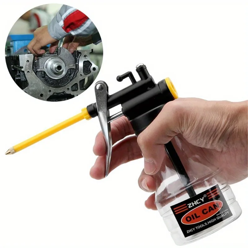 1Pc 250ML High Pressure Oiler Grease Flex Gun Oil Pump Cans Hand Tools Lubricator Clear Oil Can