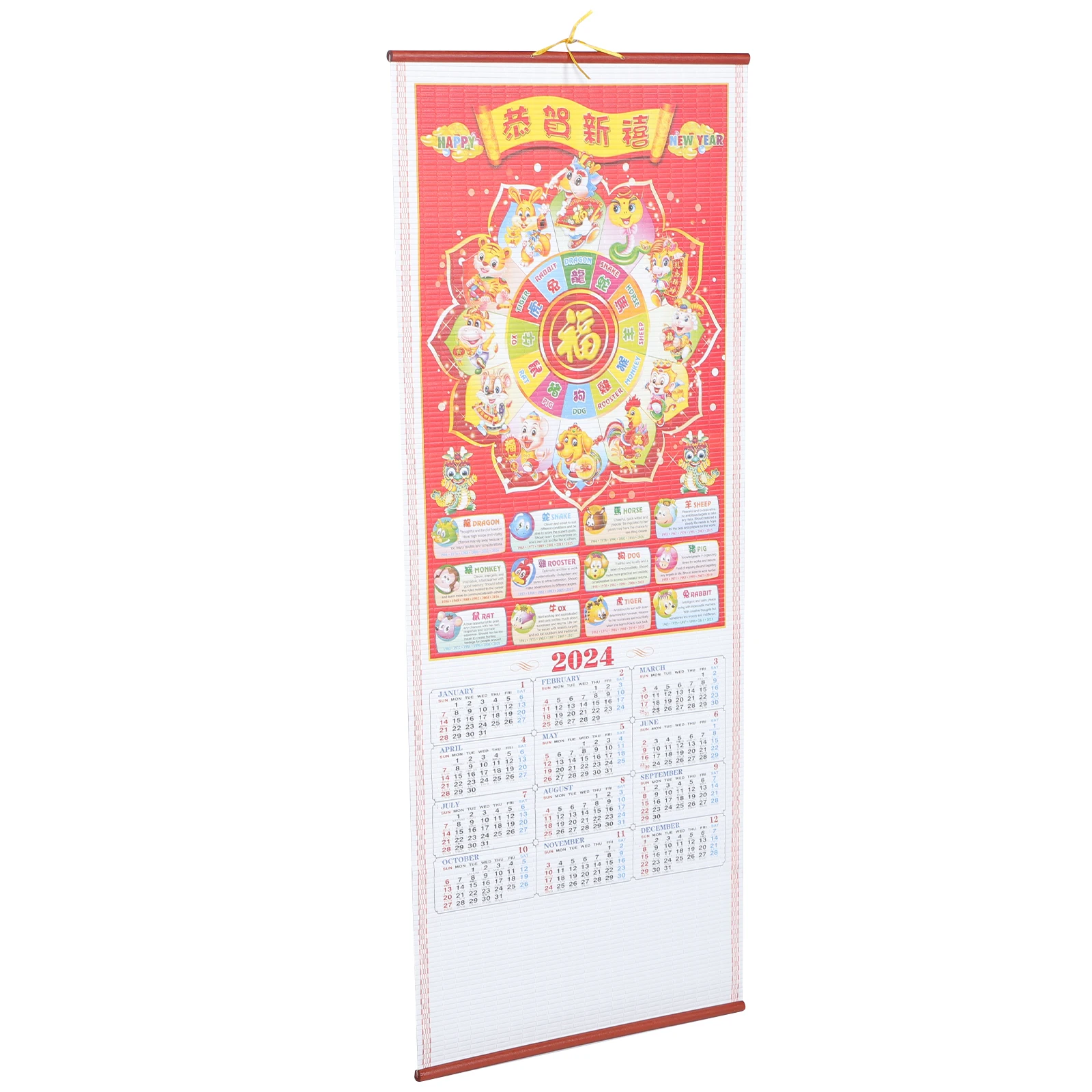 

Zodiac Calendar Chinese Style Aesthetic Wall Calendars Hanging Large Monthly for Decor