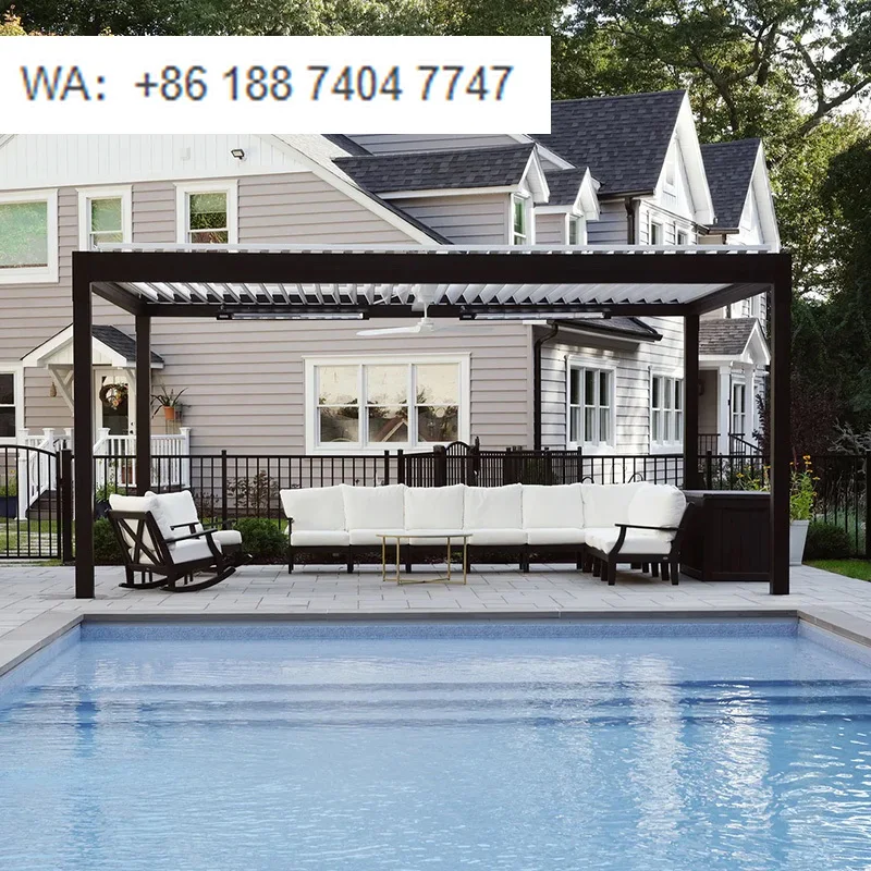 

OEM Factory Motorized Aluminum Louver Awning Balcony Outdoor Garden Gazebo Powder Coated Eco-Friendly Customizable Sizes