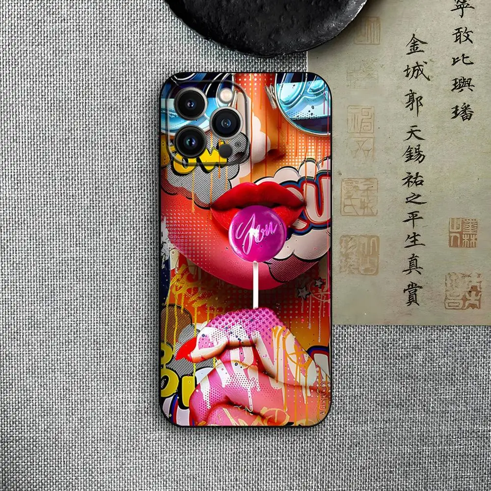 Чехол для телефона с граффити и масляной живописью для Iphone 16, 15, 14, 13, устойчивый к царапинам Pro Max 12, 11 Xr X Xs Mini 6 7 8 Plus Se 202