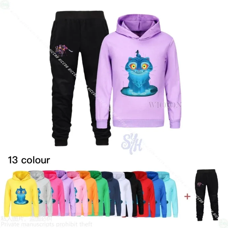 

CySaja Boys Huntrix аниме Kpop Demon разноцветный свитшот с героями мультфильмов Kawaii Cat Furry косплей униформа для детей Хэллоуин