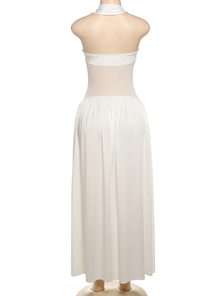 

Insglas Slit Sexy Waistless Pleated Dress Women Solid Sheath Strapless High Stretch Summer Trend Midnight Club Party Vestidos