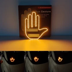 Car LED Illuminated Men Gesture Light Hand Finger Lamp With Remote Control Exterior Road Rage Signs Funny Decoration Accessories