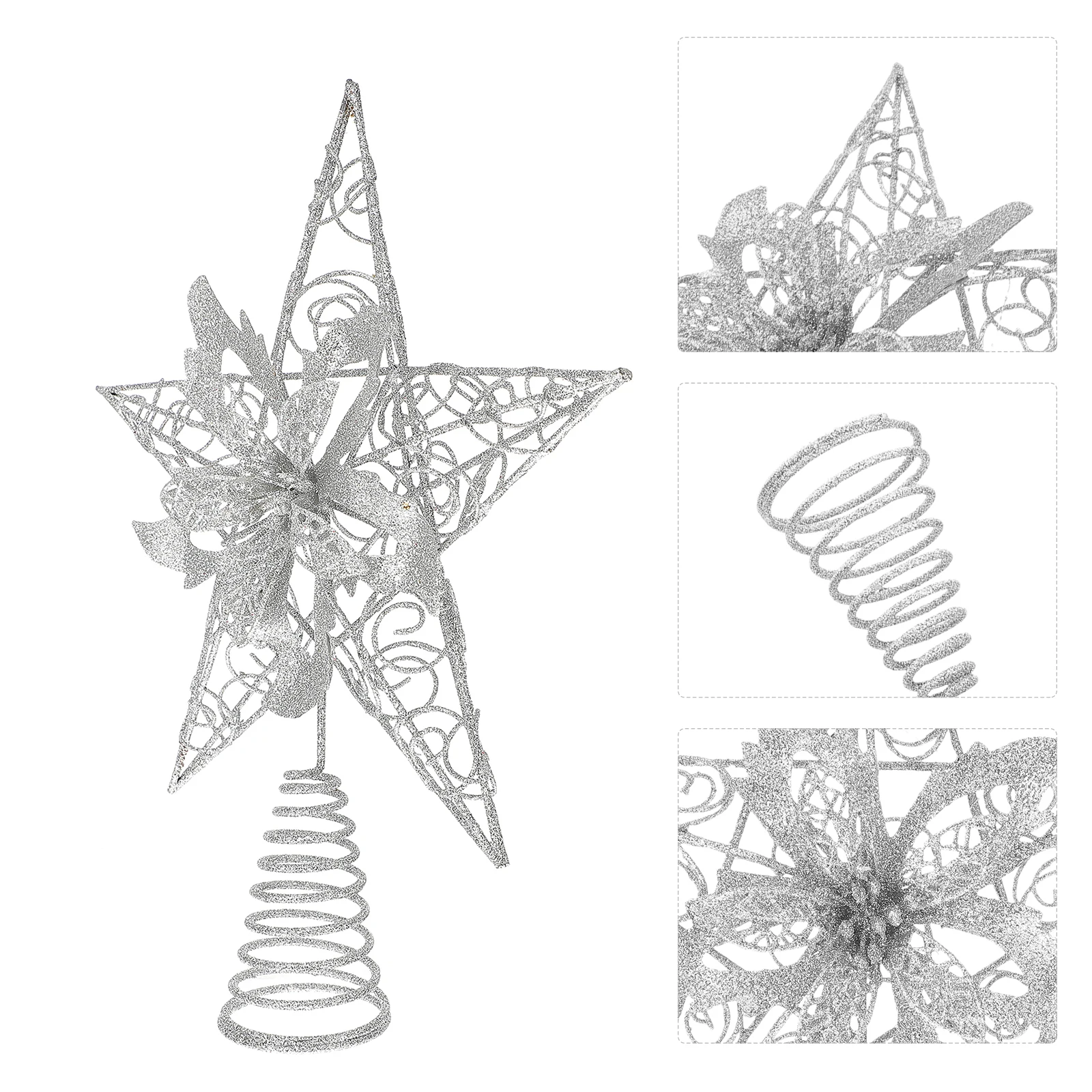 

Christmas Star Topper Xmas Tree Decoration Light Weight Iron Festive Ornament Christmas Tree Topper Star Ornament