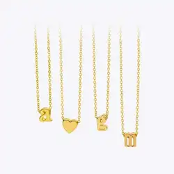 Enfashion Small Letter Necklaces Pendants Alphabet Initial Necklace Gold Color Choker Necklace For Women Jewelry Kolye Collier