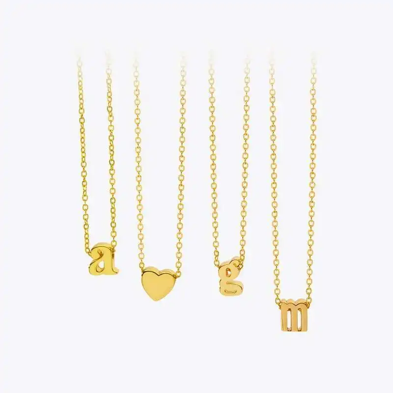 Enfashion Small Letter Necklaces Pendants Alphabet Initial Necklace Gold Color Choker Necklace For Women Jewelry Kolye Collier