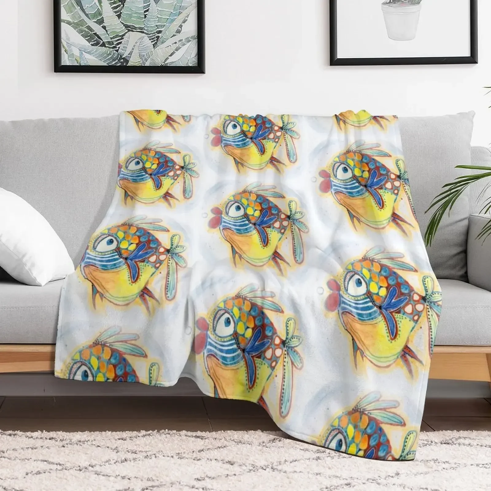 Fishy Throw Blanket Sofas Decoratives Decorative Sofa Blankets