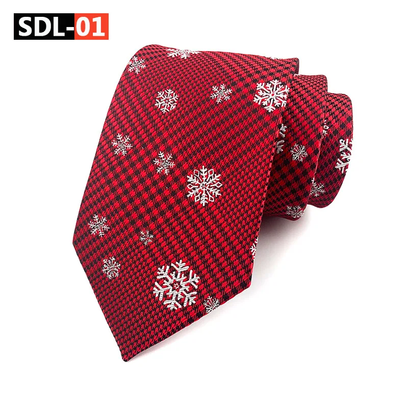 New Style High Density Polyester Ties 8CM Cartoon Jacquard Tie for Man Party Groom Wedding Neckties Christmas Festival Gift