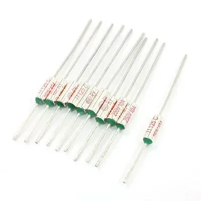 10Pcs 250V 10A 125C Celsius Circuit Cut Off Temperature Thermal A Class Fuse