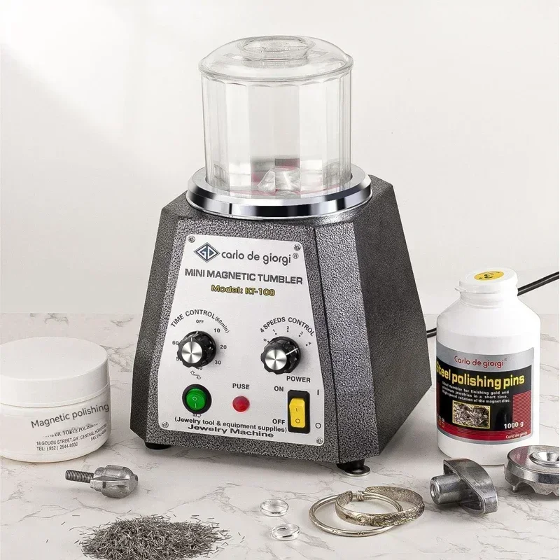 

Magnetic Tumbler Jewelry Polisher Mini Metal Finisher Finishing Machine AC220V Gold Precision Parts Polisher