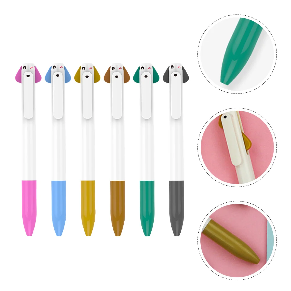 6 Pcs Portable Ballpoint Pen Writing Accessory Practical Pens Adorable Multi-function Household Press Supply Fine