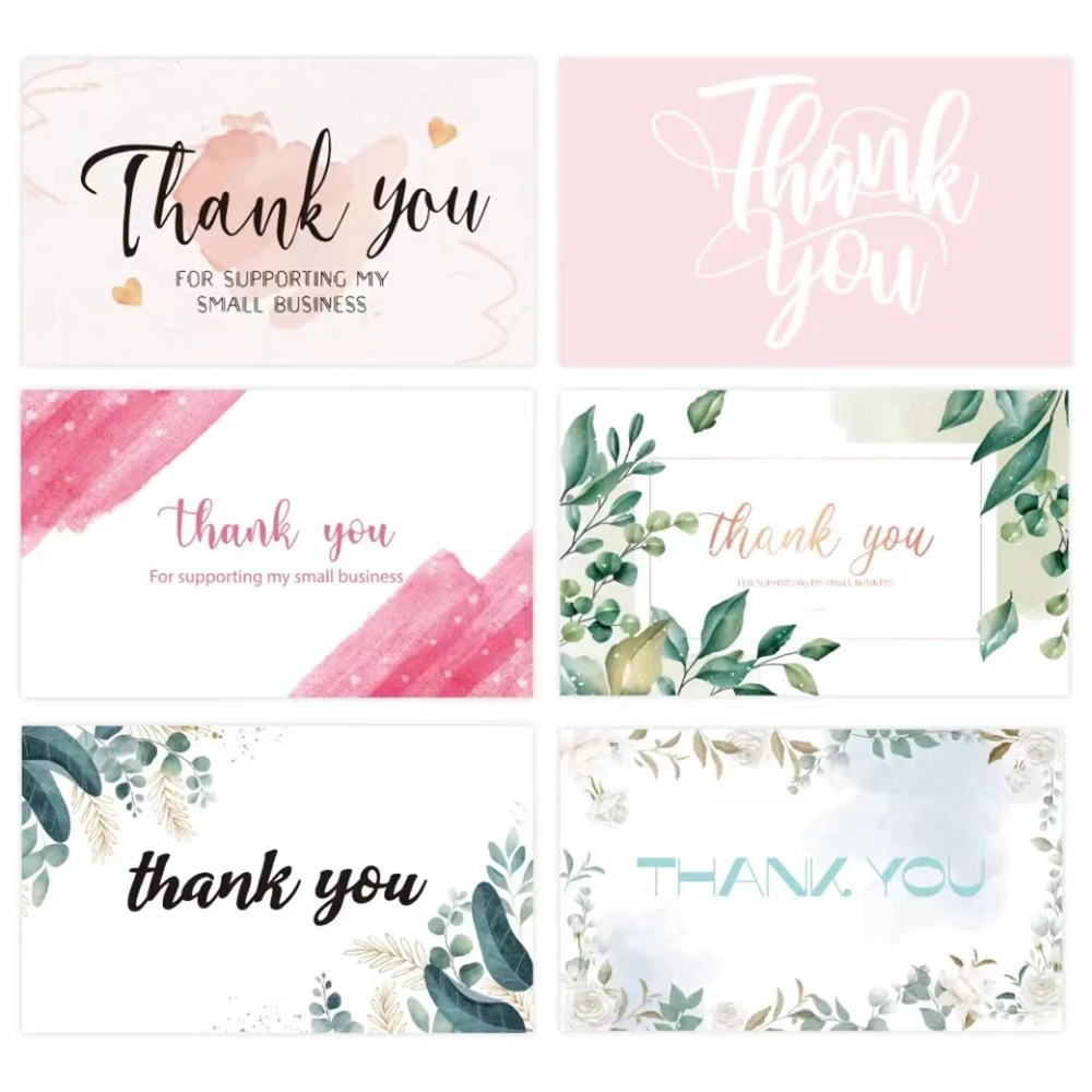 30pcs Exquisite Thank You Cards With Flower Design For Supporting Small Business Appreciation Card For Your Order Decor DIY Gift