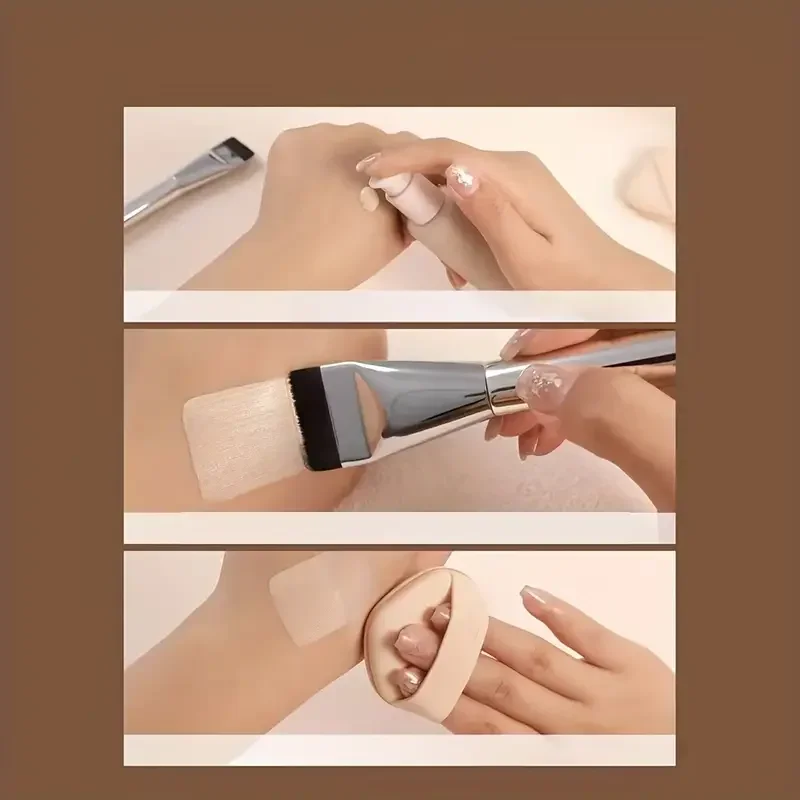 Pincel de base de cabeça plana ultrafino, leve para contorno facial, mistura de máscara e creme, ferramenta de maquiagem para entusiastas de beleza