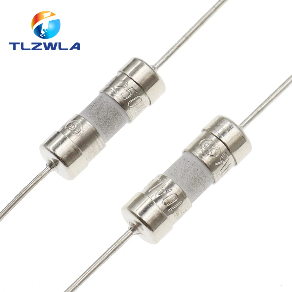 10PCS Quick Break 3.6X10MM Lead Wire Slow Blow Ceramic Fuse Tube 0.5A 1A 1.5A 2A 3A 3.15A 4A 5A 6.3A 8A 10A 15A 250V 3.6*10