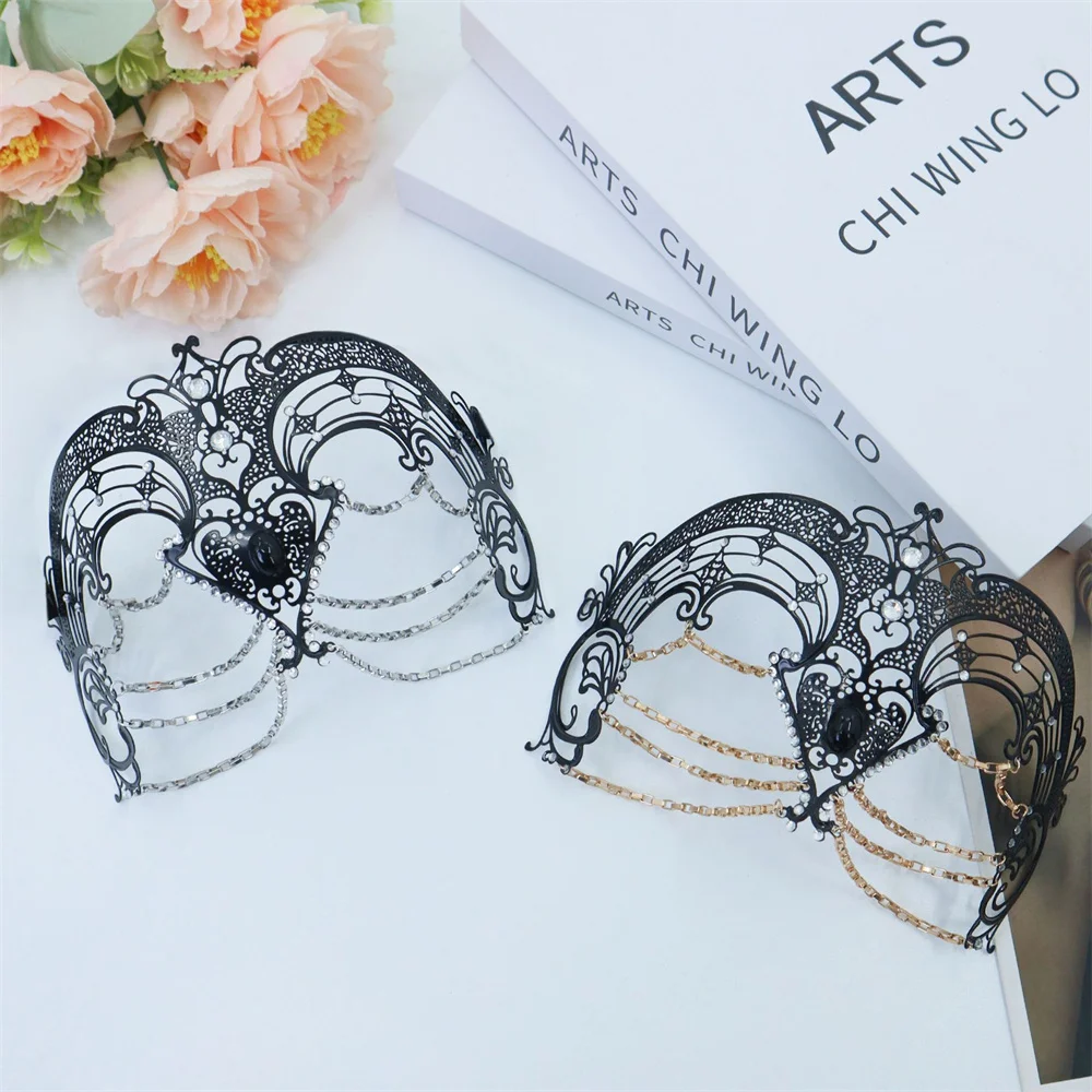 Máscara de mascarada Máscara de baile de metal Máscara de metal Mujeres para accesorios de fiesta Disfraz Discoteca
