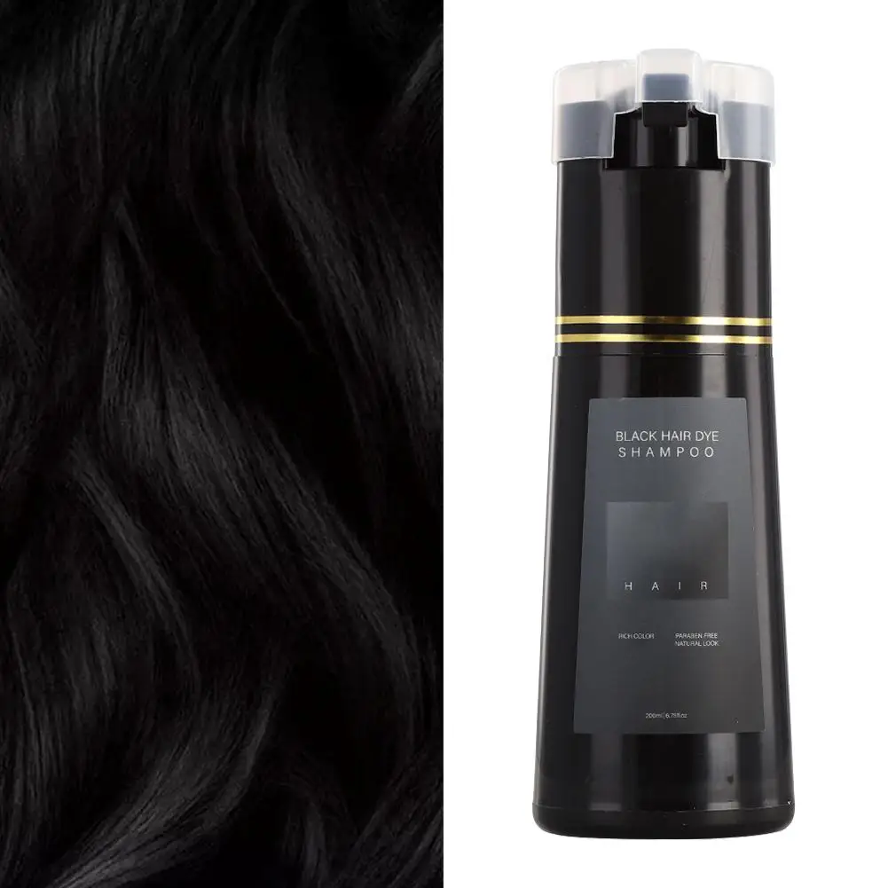 Hair Color Shampoo for Gray Hair 3 in 1 Black Hair Dye Shampoo for Women Men Natural Herbal Safety Nourishing Hair Care Cream