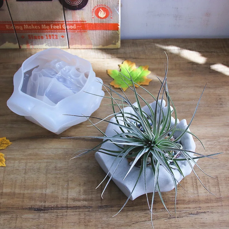 3D Hand Plaster Silicone Mold For Resin Casting DIY Crafts Jewelry Storage Candle Holder Cement Flower Pot Home Decoration Gift