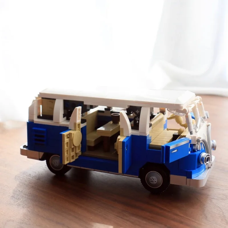 SEMBO Volkswagen van building block T1 bus model Kawaii children's toy birthday gift assembled figure Beijing Automobile Museum