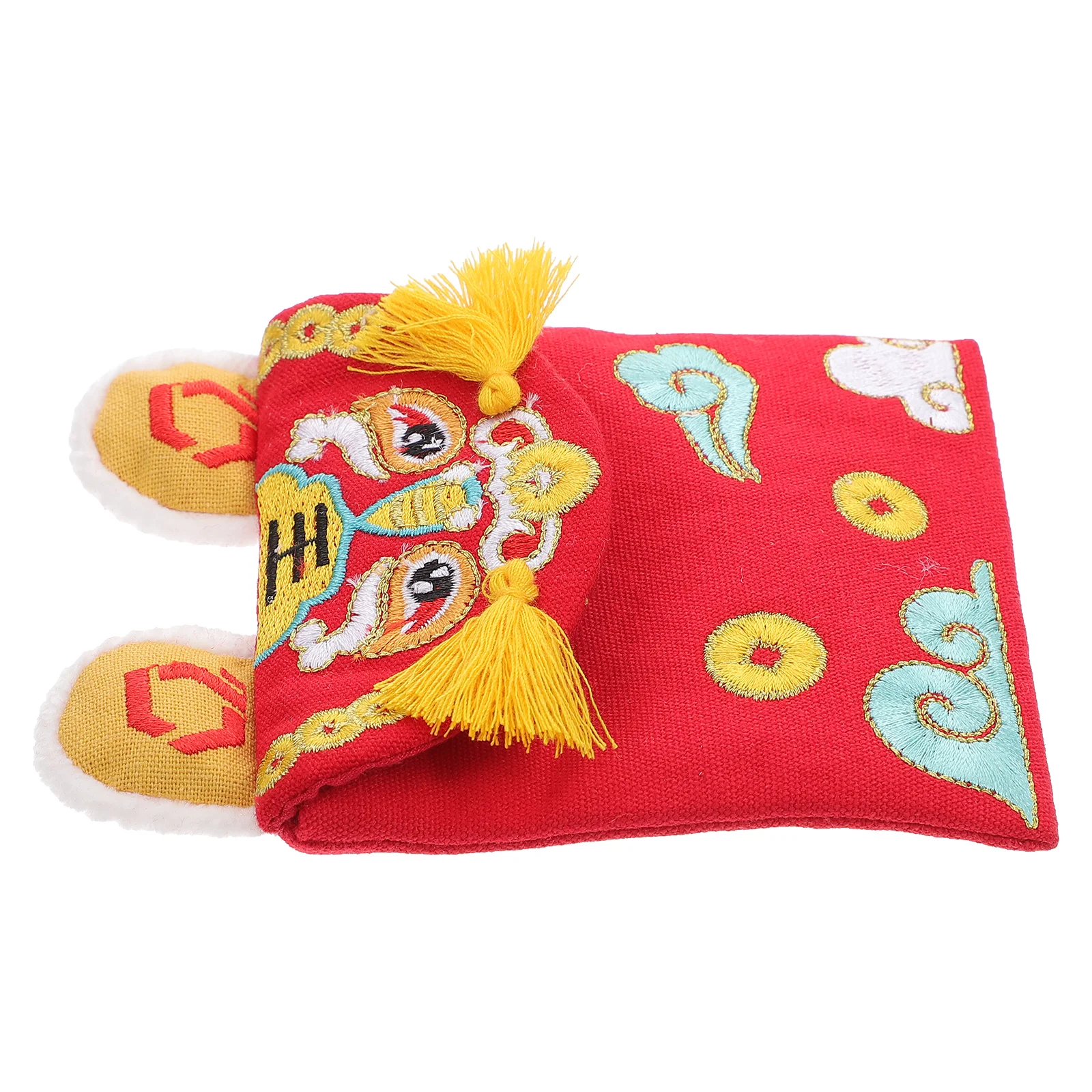 

2022 Tiger Year Embroidered Red Packet Chinese New Year Gift Canvas Money Envelope Cartoon Design Spring Festival Party Red