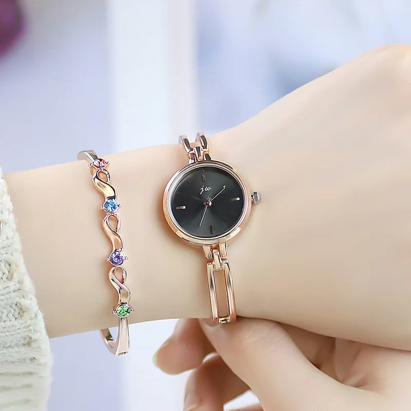 Women's Watch Simple Round High Grade Steel Belt Bracelet Watches Female Fashion Quartz Clock Wristwatches