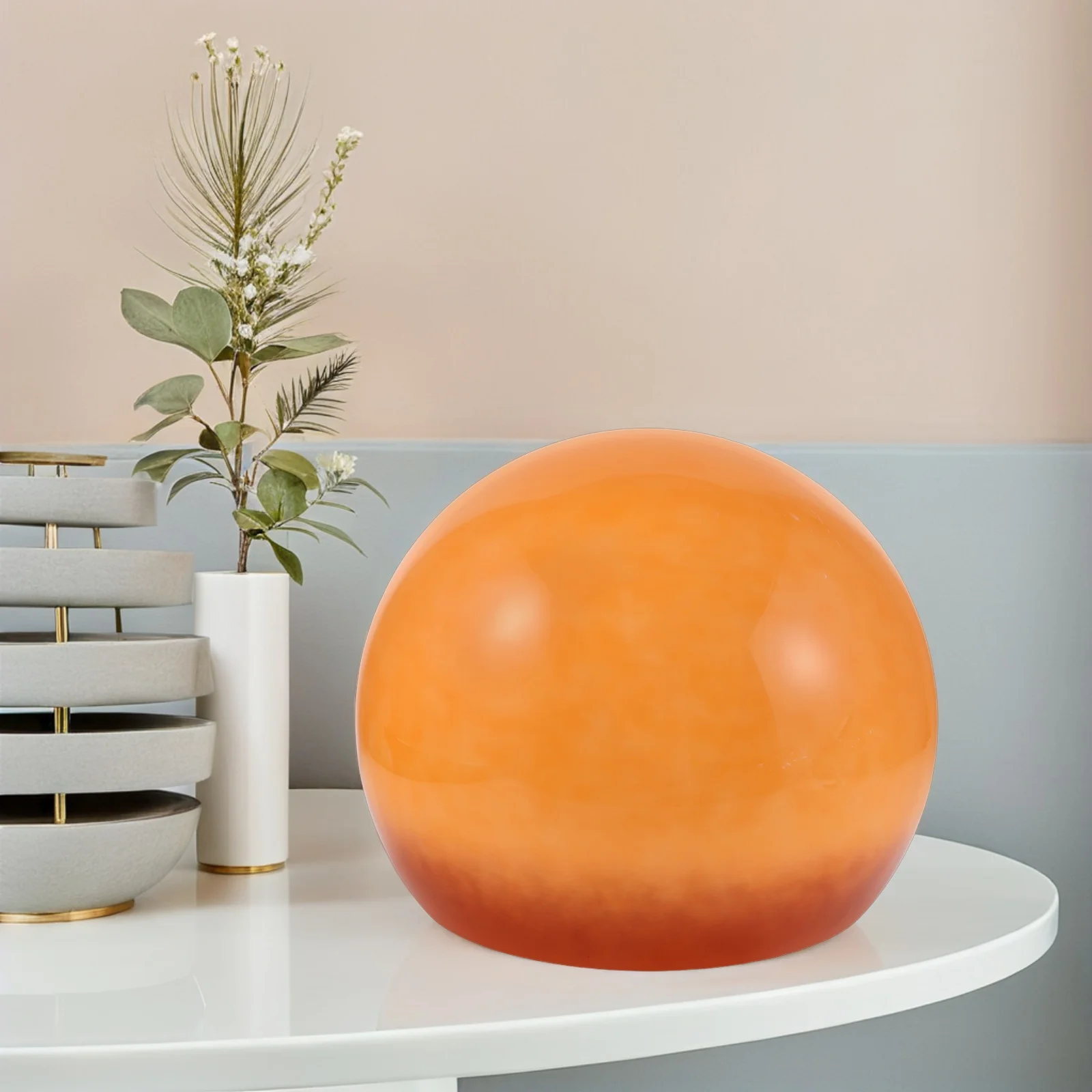 

Floor Lamp Shade Orange 10Inch/25Cm Gradient Bowl Shaped Plastic Replacement Cover For Living Room Bedroom Standing Light Soft