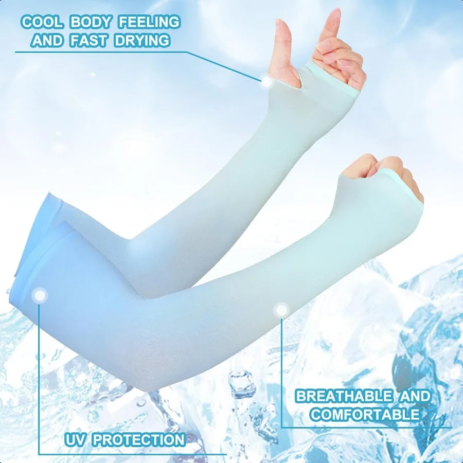 6 Pairs UV Sun Protection Arm Sleeves to Cover Arms for Women Comprion Sleeves for Men