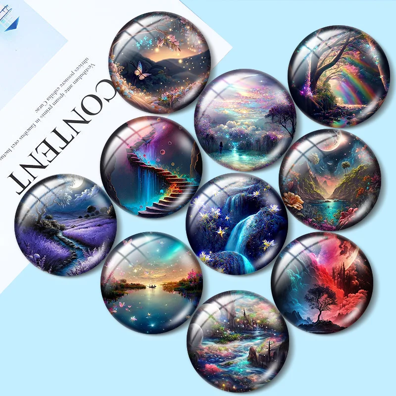 

Cabochons for Jewelry Making Sunset and star landscape12mm/25mm/30mm Round photo glass cabochon demo flat backMaking findings