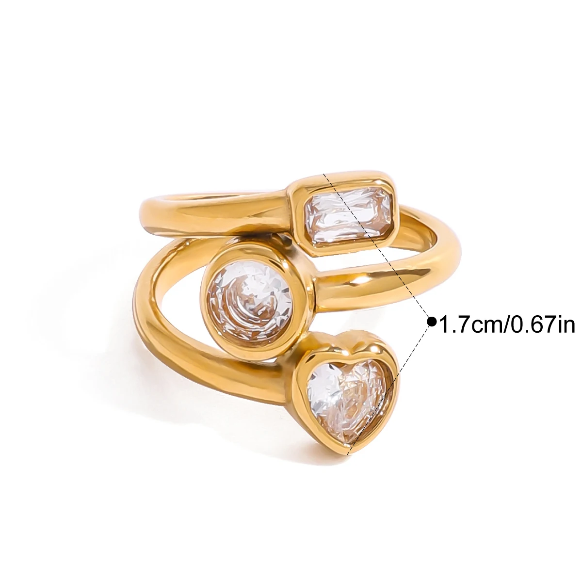 Yori New Stainless Steel Chic Cubic Zirconia Ring for Women Waterproof Fashion Jewelry Accessories Gift 2024